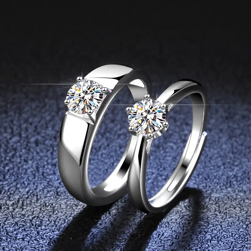 Hoge Kwaliteit Moissanite Steen D Vvs Emerald Cut Wit Moissanite Diamond Ring 925 Sterling Zilver Materiaal Wedding Ring 2CT