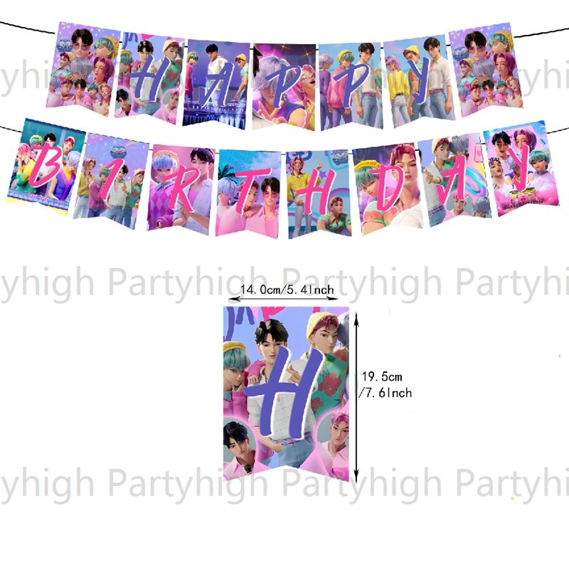 Purple - 1pc HAPPY BIRTHDAY banner