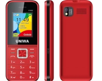 Teléfono UNIWA E1802 de Fábrica, Fabricación OEM China, 2G, Doble SIM, Teclado, Pantalla TFT de 1.77'', Batería de 1500-1999mAh