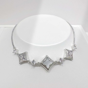 custom plata 925 sterling silver clover shell zircon <b>bracelets</b> Geometric star 18k gold plated <b>gemstone</b> charm <b>bracelet</b> for women - Product Image 1