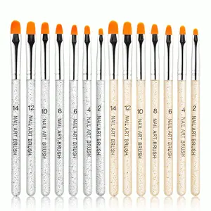 8件图案美甲笔线绘笔美甲笔不同尺寸指甲胶光疗刷彩色画笔
