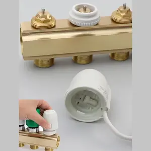 Kit de collecteur de chauffage par le sol en acier inoxydable avec débitmètre/pompe de mélange/actionneur de contrôle de température (2 voies à 16 voies) - Product Image 5