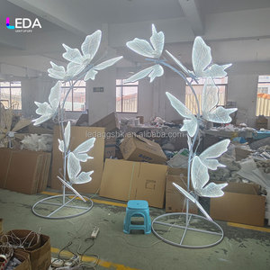 LEDA Nouveau design, support de toile de fond décoratif avec papillons lumineux LED, arche de mariage - Product Image 2