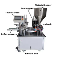 Machine de remplissage automatique Machine de remplissage scellage de gobelets en plastique pour crème glacée yaourt Machine de remplissage scellant Machine d'emballage