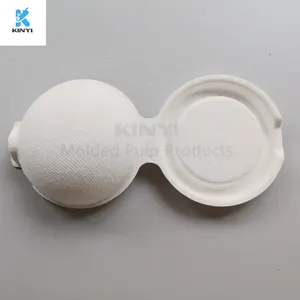 Biodegradable Packaging Box Biodegradable Molded Paper Pulp Powder Puff Make-up Packaging Box