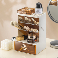 Organisateur de bureau moderne multifonctionnel en acrylique pour la maison et le bureau, boîte de rangement empilable à compartiments, écologique et transparente