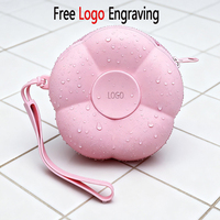 Dompet Koin Silikon Motif Bunga Mini Kartun Lucu dengan Ritsleting, Dompet Kecil untuk Pelajar Wanita, Tas Koin Genggam, Tempat Earphone, Liontin