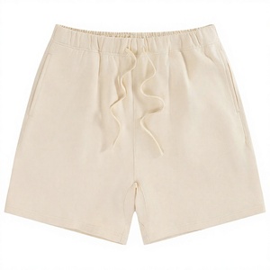 Shorts de sport décontractés pour hommes en coton à l'avoine avec cordon de serrage et taille élastique - Product Image 2