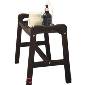 Tabouret de douche en bois massif avec accoudoirs, design antidérapant pour personnes âgées et femmes enceintes, siège de salle de bain - Product Image 5