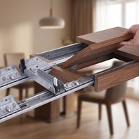 Quincaillerie de meubles : Mécanisme télescopique robuste de 35 mm pour table à manger, glissière en acier zingué