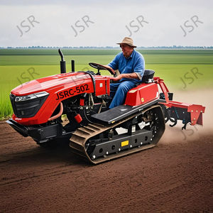 China Factory Direct 4x4 Mini equipo agrícola Tractor sobre orugas con sembradora y arado - Product Image 1