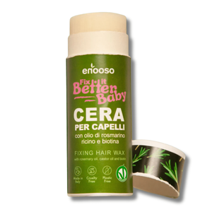 อีโนโซ ฟิกซ์ อิท เบตเตอร์ เบบี้ แฮร์ แว็กซ์ สติ๊ก สูตรจัดแต่งทรงผมอยู่ทรงแข็งแรง ด้วยน้ำมันโรสแมรี่ น้ำมันละหุ่ง และไบโอติน ปราศจากส่วนผสมจากสัตว์ ปราศจากการทดลองกับสัตว์ ปราศจากพลาสติก - Product Image 1