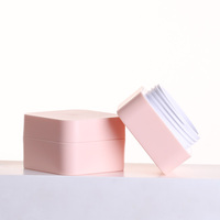Pots en plastique PP carrés colorés roses, personnalisables avec logo, pour lotions et crèmes, 5G 15G 20G 30G 50G