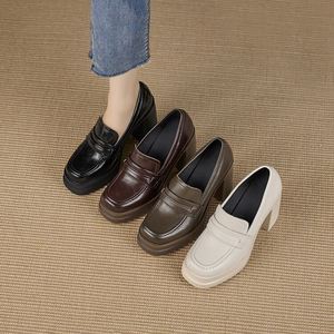 Cialisa Eleganti <span class=keywords><strong>Mocassini</strong></span> con Plateau 2025 Autunno Scarpe in Vera Pelle di Alta Qualità Punta Tonda Slip-On Tacchi Alti Chunky Nuovi Pump da <span class=keywords><strong>Donna</strong></span> - Product Image 4