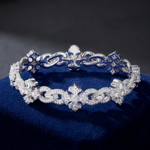 Bracelet chaîne croix en argent 925 et moissanite de luxe KIVORA, plaqué rhodium, bijoux de mariage pour femmes - Product Image 2