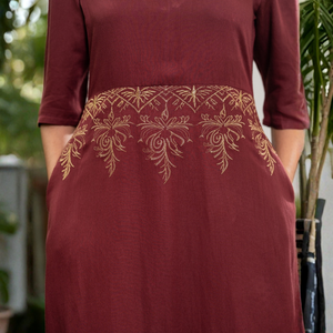 Vestido con Detalles de Bordado Floral Premium, Ropa Casual Elegante para Mujer, Prendas de Boutique - Product Image 1