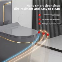 WC en céramique antibactérien à économie d'eau, à poser au sol, avec double chasse puissante, cuvette allongée confortable, abattant de siège à fermeture douce, facile à installer
