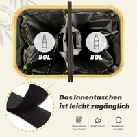 Panier de stockage de bouteille de recyclage pliable avec couvercle, récipient de stockage de bouteille avec sacs à 2 compartiments, collecteur de bouteille vide