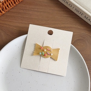 Handmade Fabric Hair <b>Clips</b> Set Cartoon Fruits Strawberry Fish Carrot <b>Bow</b> Kids Daily Use Opp Bag Packaging - Product Image 3