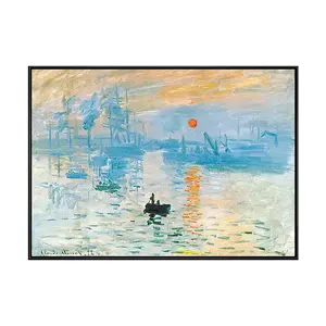 Pintura famosa de Monet clássico varanda parede pintura para sala de estar parede decoração do nascer do sol pinturas e artes da parede