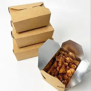 बाहर ले Aluminizing लेपित फास्ट फूड ग्रेड पैकेजिंग कागज दोपहर के भोजन के बॉक्स खाना रखने इन्सुलेशन कागज बॉक्स