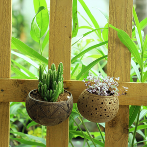 Pot de fleurs en coquille de noix de coco naturelle |   Pot de fleurs fait main pour plantes succulentes, herbes et jardinage intérieur/extérieur |   Eco2go Vietnam - Product Image 1