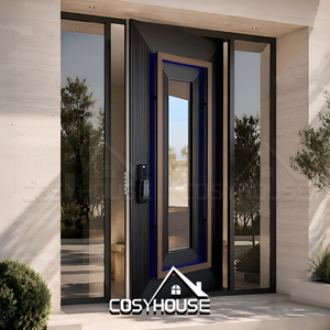 Porte <span class=keywords><strong>d</strong></span>'<span class=keywords><strong>Ingresso</strong></span> Principali Pivotanti in Alluminio e Acciaio, Design Moderno, Porte di Sicurezza per Case, Porte Esterne dai Migliori Fornitori Cinesi - Product Image 6