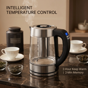 Hervidor de Vidrio de 1.8L con Control de Temperatura, Diseño Inalámbrico, Función Digital para Mantener Caliente, Ideal para Uso Doméstico y Hotelero - Product Image 3