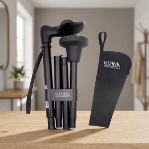 Bastone da Passeggio Ergonomico in Alluminio (Mano Destra) con Impugnatura Morbida in Gomma e Punta per Tutti i Terreni per Anziani KMINA - Product Image 2