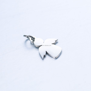 Colgantes de Ángel Grabados de Acero Inoxidable Dorado, Amuletos de Ángel Guardián <span class=keywords><strong>para</strong></span> Joyería Personalizada DIY, Regalos Conmemorativos y de Bautismo - Product Image 4