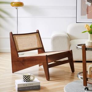 เก้าอี้หวายสานปรับเอนได้ สีไม้ธรรมชาติ เก้าอี้โซฟาเดี่ยว สำหรับใช้ในบ้านและนอกบ้าน - Product Image 4