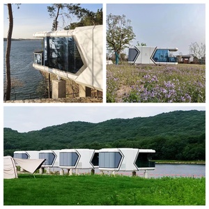Capsule <span class=keywords><strong>de</strong></span> camping dans le désert avec balcon, unité modulaire préfabriquée <span class=keywords><strong>de</strong></span> luxe pour glamping avec vue sur les dunes - Product Image 5