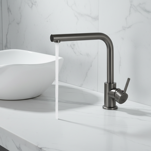 Rubinetto da cucina FRAP moderno monocomando, miscelatore acqua calda e fredda girevole a 360 gradi in acciaio inossidabile per uso cucina - Product Image 5