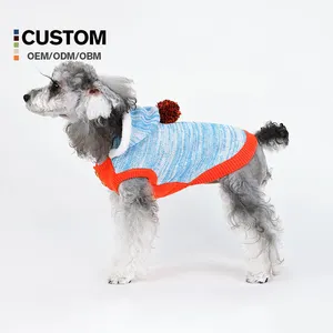 OEM klassische Hund für draußen Sport mit Kapuze pullover nachhaltige blaue Baumwolle Design Pullover warm und modisch Haustierkleidung