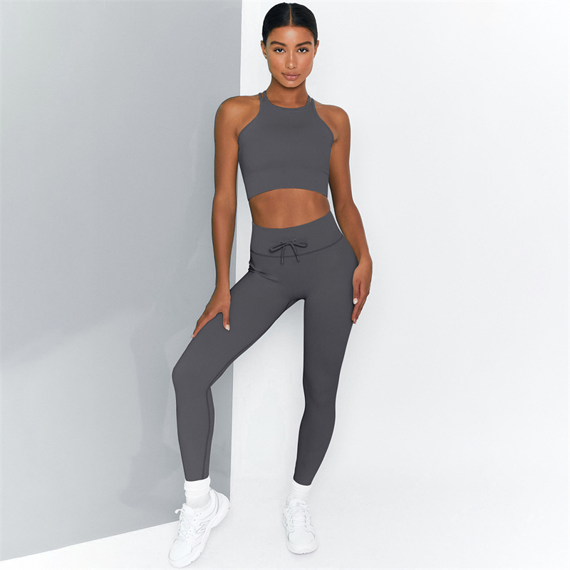 8 colors  Fashion Modern Breathable Workout Clothing Women Active Wear Yoga Set