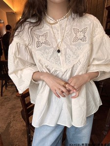 Blusa de Moda para Mujer con Bordado Jacquard y Cordones, Manga Larga - Product Image 6