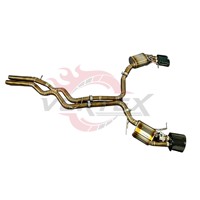Échappement Catback Valvetronic VORTEX Titanium Grade TA1 pour AUDI RS6/RS7 C8 4.0T 2013-2024, fixation directe, télécommande, finition bleu brûlé