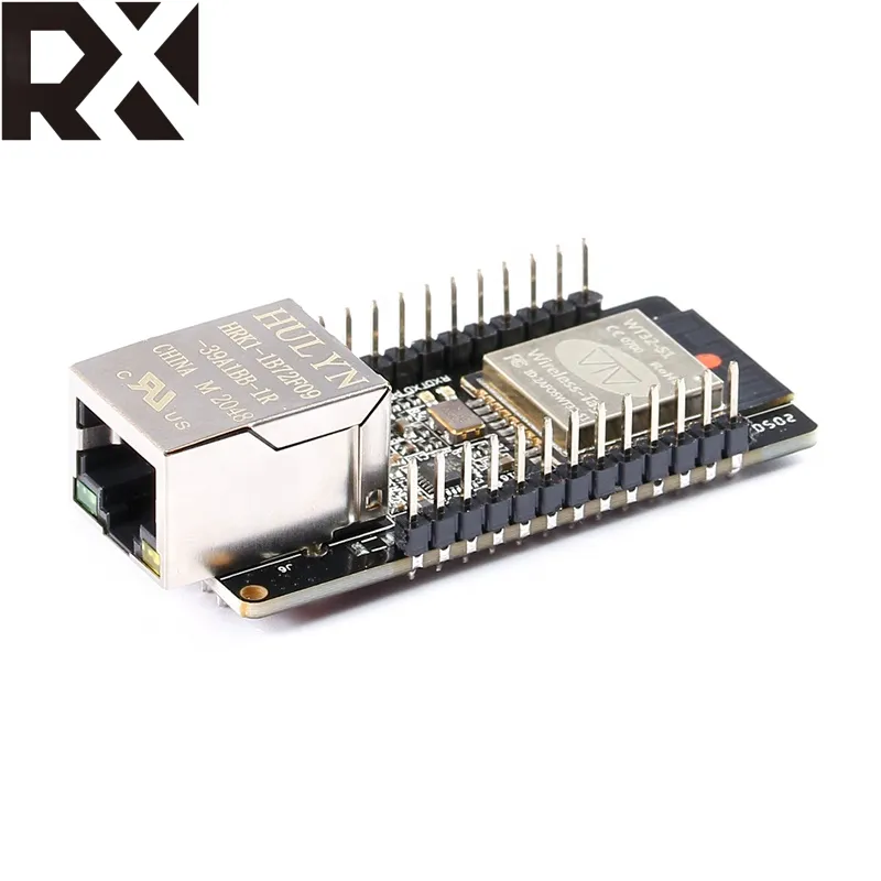 พอร์ตอนุกรม WT32-ETH01 RX ที่ฝังอยู่ WiFi BLE MCU ESP32 IOT โมดูลไร้สาย ESP32อีเธอร์เน็ต