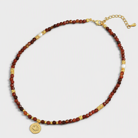 Pendentif Œil de Diable en Cristal Guérisseur pour Soulager l'Anxiété, Pierre Naturelle Grenat Orange, Collier en Pierres Précieuses en Gros pour Femme