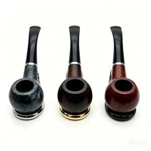 Vente en gros de 3 styles de pipes à tabac en résine bakélite, pipe à fumer classique à tige courbée avec support - Product Image 6