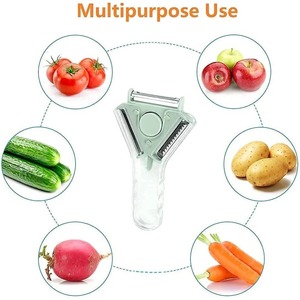 3 in 1 Kitchen Rotating Fruit and <b>Vegetable</b> Paring Knife <b>Vegetable</b> <b>Cutter</b> Peeler Grater Peeling Knife - Product Image 2