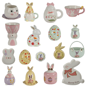 <span class=keywords><strong>Assiette</strong></span> à dessert en céramique 3D Creative Bunny Rabbit Cheese Plats et assiettes durables avec un design couvert unique - Product Image 2