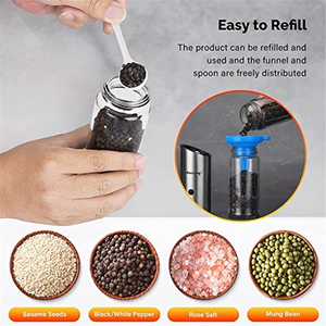 Moulin à poivre électrique rechargeable en acier inoxydable avec port Type-C, moulin à épices et sel de l'Himalaya - Product Image 5