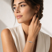Bracelets minimalistes en argent 925 non ternissable pour femmes, bijoux en moissanite de qualité supérieure, taille ronde VVS D, vente en gros