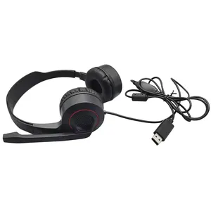 Stereo kulak-içi kulaklık USB kablolu kulaklık USB-118 mikrofon ile büyük telefon operatörü için/eğitim/iş toplantı