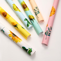 Papier d'emballage floral classique à l'huile de tournesol, papier d'emballage de bouquet de style coréen, emballage cadeau floral pour fleuriste