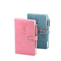 Ensemble cadeau de journal d'affaires de luxe personnalisable, agenda A5, logo personnalisé, couverture en cuir rigide, 100 feuilles, impression UV, reliure cousue
