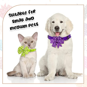 Corbata de lazo para collar de perro con lunares, accesorios de adorno para mascotas, lazo de primavera para el aseo de gatos y perros. - Product Image 5