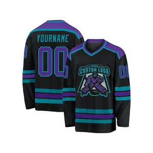 Giá cả phải chăng Polyester thời trang thăng hoa Breathable Lacrosse Jersey quá khổ Trọng lượng nhẹ tùy chỉnh Ice Hockey Jersey