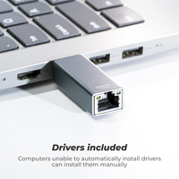 Adaptateur Ethernet USB-A Mâle vers Gigabit RJ45, Puce Realtek RTL8153B USB3.1 Gen1 10/100/1000Mbps, Boîtier en Aluminium, Approvisionnement en Gros OEM